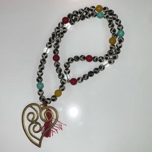 Bohemian Heart Pendant Beaded Necklace